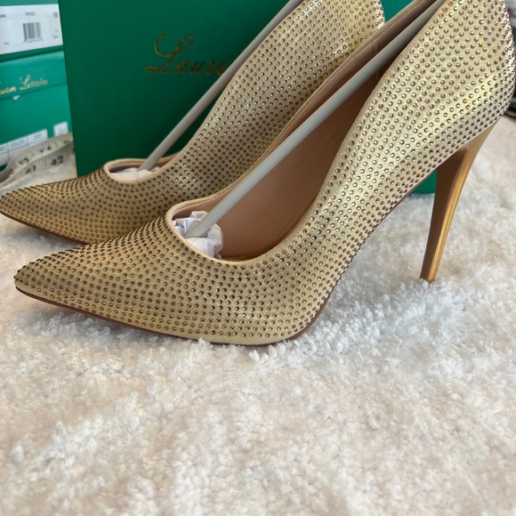 Lauren Lorraine Gold Rhinestone Heels - Picture 9 of 9